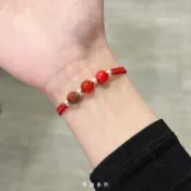 (店+)【山水之寶】水晶手鍊 邂逅系列 丹心不渝 硃砂 紅瑪瑙 花紅石 調節珠 999純銀 手珠 手繩 手鍊 手飾 飾品 手串