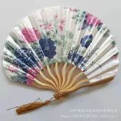 客家花扇-扇骨為S型隨機出貨－#折扇#摺疊扇#撒扇#扇#木雕扇#絲綢扇#絹扇#扇子#古風摺扇#中國風