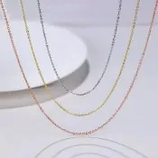 【鉅曜】18K金鍊 經典品牌閃O鍊-三色任選 (直徑1mm 黃金75% K金項鍊)