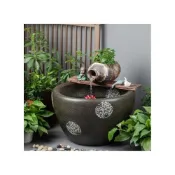 (店+)✨廠家直銷✨大型陶瓷魚缸 流水噴泉魚缸陶罐水循環造景古法魚缸 客廳陽台落地大水缸水族缸 水族箱 生態魚缸 迷你魚缸魚池