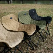 早點名｜LEKE 月窩椅－軍綠、卡其、黑色 交叉骨架 加厚鋪棉 600D牛津布 露營椅 戶外椅 摺疊椅 折疊椅