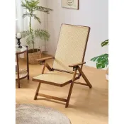 (店+)【林深家具】 藤編竹躺椅折疊午休涼椅可坐可躺戶外老人專用藤椅陽臺休閑靠背椅 /折疊床/折疊椅/行軍床/摺疊床/躺椅折疊床