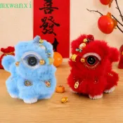 MXWANXI舞獅毛絨玩具,傳統可愛舞獅裝飾品,文化遺產手工製作扭扭棒節日氣氛醒獅玩偶汽車裝飾