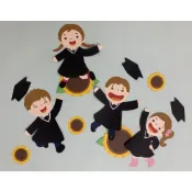 畢業跳起來(手作、手工、海報、幼兒園佈置、教室佈置、佈告欄、生日卡片)(B01G) 圖片