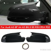 免運 適用於奧迪 A3 8P A4 A5 B8.5 S5 RS3 RS4 RS5 後視鏡後視鏡蓋翼蓋外門後視箱裝飾碳纖維