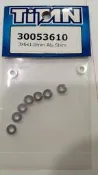 (阿哲RC工坊) TITAN 鋁合金墊片 3x6x1.0mm (30053610) 10PCS