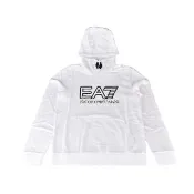【EMPORIO ARMANI】EMPORIO ARMANI EA7黑字LOGO字母純棉帽TT恤(男款/白)