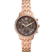 【FOSSIL】Neutra 輕奢雅致計時女錶 玫瑰金不鏽鋼鍊帶 36MM(ES5218)父親節 禮物 推薦
