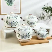 全球選品1館 生活百貨 家用陶瓷隔水燉盅帶蓋煲雞湯雙耳大容量燉湯鍋養生燕窩蒸蛋小湯盅