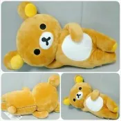 【正版授權】san-x 拉拉熊/輕鬆熊/懶熊 30cm 玩偶/布偶/娃娃/絨毛公仔-側躺