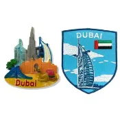 杜拜沙漠駱駝哈里發塔造型立體磁鐵+阿拉伯 UAE 杜拜帆船Patch刺2