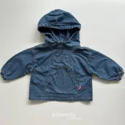 ᵔᴥᵔ♡樂·Love♡現貨 正韓童裝 Ellymolly 秋款 帥氣百寶袋牛仔連帽帽T
