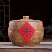 🚚桃園出貨 米缸 陶瓷米缸 儲米桶 五穀收納 景德鎮陶瓷米缸家用密封帶蓋10斤20斤50斤裝防潮防蟲缸茶餅罐水缸