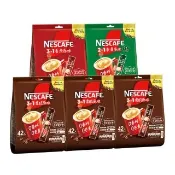 【NESCAFE 雀巢咖啡】三合一濃醇/二合一香滑/三合一香滑 原味即溶咖啡 42入任選5袋 (共210入)
