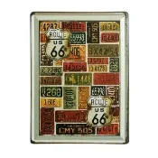 【OPUS LOFT 純真年代】30X40仿舊鐵皮畫/壁飾/壁貼(TP2043 車牌合圖)