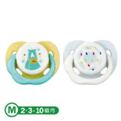 【Combi 康貝】Smile 極淨日用安撫奶嘴二入組M – 18321蜜黃熊+彩點藍