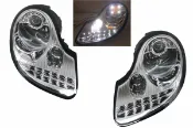 大禾自動車 雙色燈眉 LED方向燈 類R8 魚眼 晶鑽大燈 適用 PORSCHE 986 BOXSTER 996