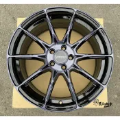 全新鋁圈VARRO VD21X 17吋旋壓輕量化 黑底+藍透面刷絲 5孔114.3 100 112 108 120 客製