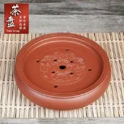 儲水式紫砂功夫大茶盤陶瓷茶具中式家用幹泡臺圓形茶海茶臺茶托盤-202506