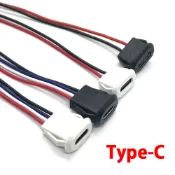 4 針按壓式 USB 連接器 Type-C 防水帶 PH 2.0 母插座大電流快速充電插孔端口帶數據線