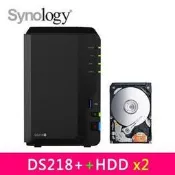 @電子街3C 特賣會@送到府安裝服務卡Synology DS218+含2台 WD20EFAX 紅標 2TB NAS硬碟