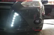☆雙魚座〃汽車精品〃FOCUS 13~15 MK3 日行燈 FOCUS 日行燈 吸血鬼 鋼琴拷漆黑 白光+黃光