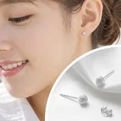 【維克維娜】簡約百搭 霧砂面小銀珠 925純銀耳環 3mm