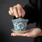 全球選品1館 生活百貨 亨俊懸停三才蓋碗茶杯茶碗茶具茶盞泡茶蓋碗三件套單個高檔一人飲