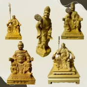 小神像 加檜木 黃楊木 濟公 三太子 關公 關聖帝君 福德正神 天上聖母 擺飾 收藏 木頭雕刻 台灣現貨出貨