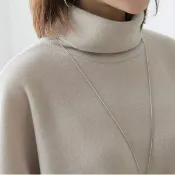 Anna S ANNAS 正韓 燈籠袖高領毛衣 絨毛 法蘭絨 上衣 寬鬆 保暖 加厚 顯瘦 鬆高領 素面 百搭 刷毛 寒流 韓國