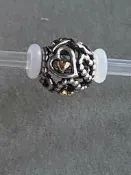 Pandora潘多拉14K間金鏤空愛心手鍊串珠791372，正品保證，95新，壹顆免運