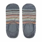 【Paul Smith】Paul Smith底部LOGO橫條紋棉質混紡船型襪(灰/多色)