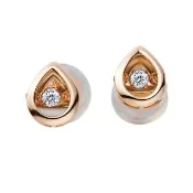 【Emperor Diamond 京華鑽石】鑽石耳環 18K玫瑰金 天然鑽石 配鑽共0.04克拉 跳舞鑽石 跳動