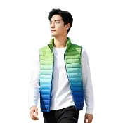 【St.Bonalt 聖伯納】白鵝絨漸層立領羽絨背心｜男款 7224(羽絨 背心 保暖 滑雪 背心 男女 輕便)