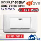中一電工 三晰電工 熊貓系列 JY-5155W 螢光開關 單開關附蓋板【PANDA大面板開關】