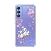 【apbs】Samsung Galaxy A15/A25/A26/A34/A35/A36/A55/A56/M14/M34 5G 防震雙料水晶彩鑽手機殼(天鵝湖)