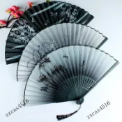 台灣出貨🎀.扇子折扇夏季男女古風竹葉折扇子古典跳舞扇折扇中國風女式扇折疊