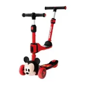 【Disney 迪士尼】3D米奇三合一多功能滑板車(學步車 兒童滑步車)