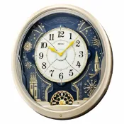 大高雄鐘錶城 seiko SK037 精工鐘 (QXM239S) 夜空煙火歐洲旋轉面盤圓形音樂鐘/46.8*42.4*10.9 cm｜樂天領券現折★全館特惠中★指定刷卡回饋10%