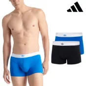 【adidas 愛迪達】男內褲 四角內褲 曲線修身 高彈力舒適 吸濕排汗 男士內褲 兩件組