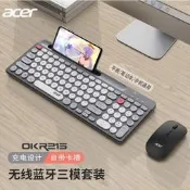 藍芽鍵盤無線滑鼠組宏碁OKR215充電式輕薄靜音筆電IPAD安卓平板電腦適用多設備便攜討