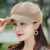 夏天帽子女韓版百搭貝雷帽子出遊遮陽帽防曬鴨舌帽網帽八角帽草帽#Hi, 貼心優衣家居#