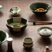 吃飯碗 陶瓷碗盤 米飯碗 日本進口美濃燒織部綠釉大缽日式家用冰裂紋盤子手作輕奢復古餐具