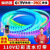 貓與鼠百貨店 【戶外防水】LED軟燈條 變色燈帶 幻彩流水 動態氛圍燈 亮化裝飾 支援多種插頭 220V/110V