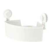 【IKEA 宜家家居】TISKEN 轉角層架附吸盤，白色