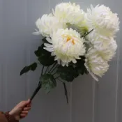 🌷臺灣出貨 🌷清明節仿真七頭金絲包芯菊花絹花墓碑祭祀掃墓假花中元祭祖萬壽菊 花園裝飾 假花盆栽 祭祀仿真花 祭祀花束