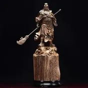 【樸緻精品】關公神像 關聖帝君 義薄雲天 正氣凜然 法像莊嚴 沉香木（GA-4796）