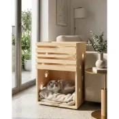 (店+)zakka鄉村風雜貨 Meow貓爪印收納櫃 書櫃 寵屋窩 木作客製 台灣製作 高75*寬45*深35cm