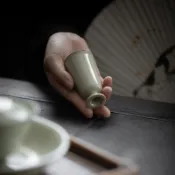 草木灰 仿宋 高足杯 描口 素雅 仿古 聚香杯 陶瓷 品茗杯 單杯 聞香杯 主人杯 茶具 手作 工藝 茶道專用