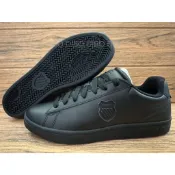 DIBO-KSWISS 男鞋 休閒運動鞋 皮質 黑鞋 黑色 全黑 神盾 上班皮鞋~男生 k swiss-04412001